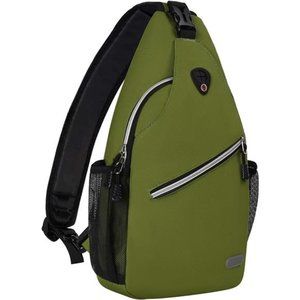 Sling Backpack, Multipurpose Crossbody Shoulder Bag Travel Hiking Daypack Green